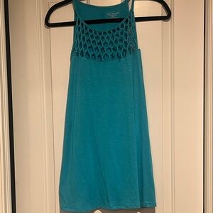 Lane Bryant Teal Lattice Swing Tank Top